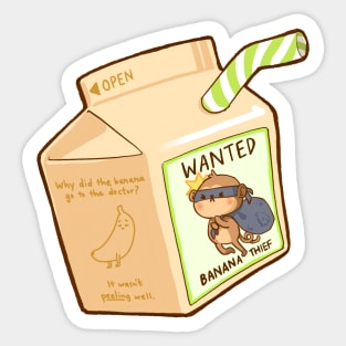Monkey banana milk Sticker